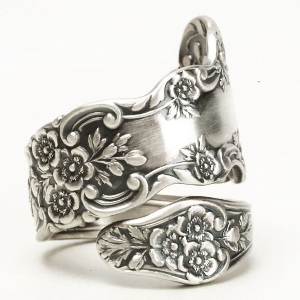 🎀925 Silver Plated Creative Plum Flower Shaped Ring, GPMB1565 - Picture 2 of 5